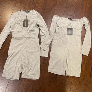 2 for 1 Pretty Little Thing Grey Unitards/Romper